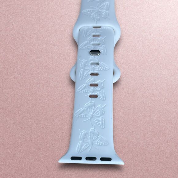 Apple Watch Band Butterfly Silicone Strap Buckle White 42/44/45/49mm NWT - Picture 4 of 10